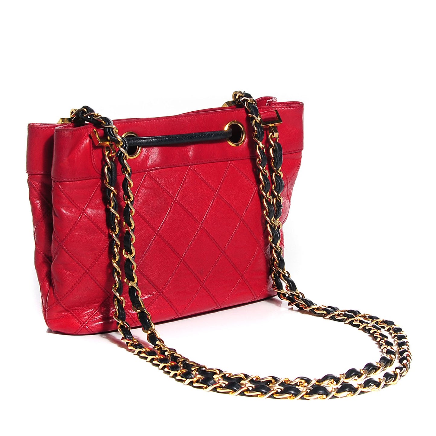 Lambskin Quilted Shoulder Bag Red