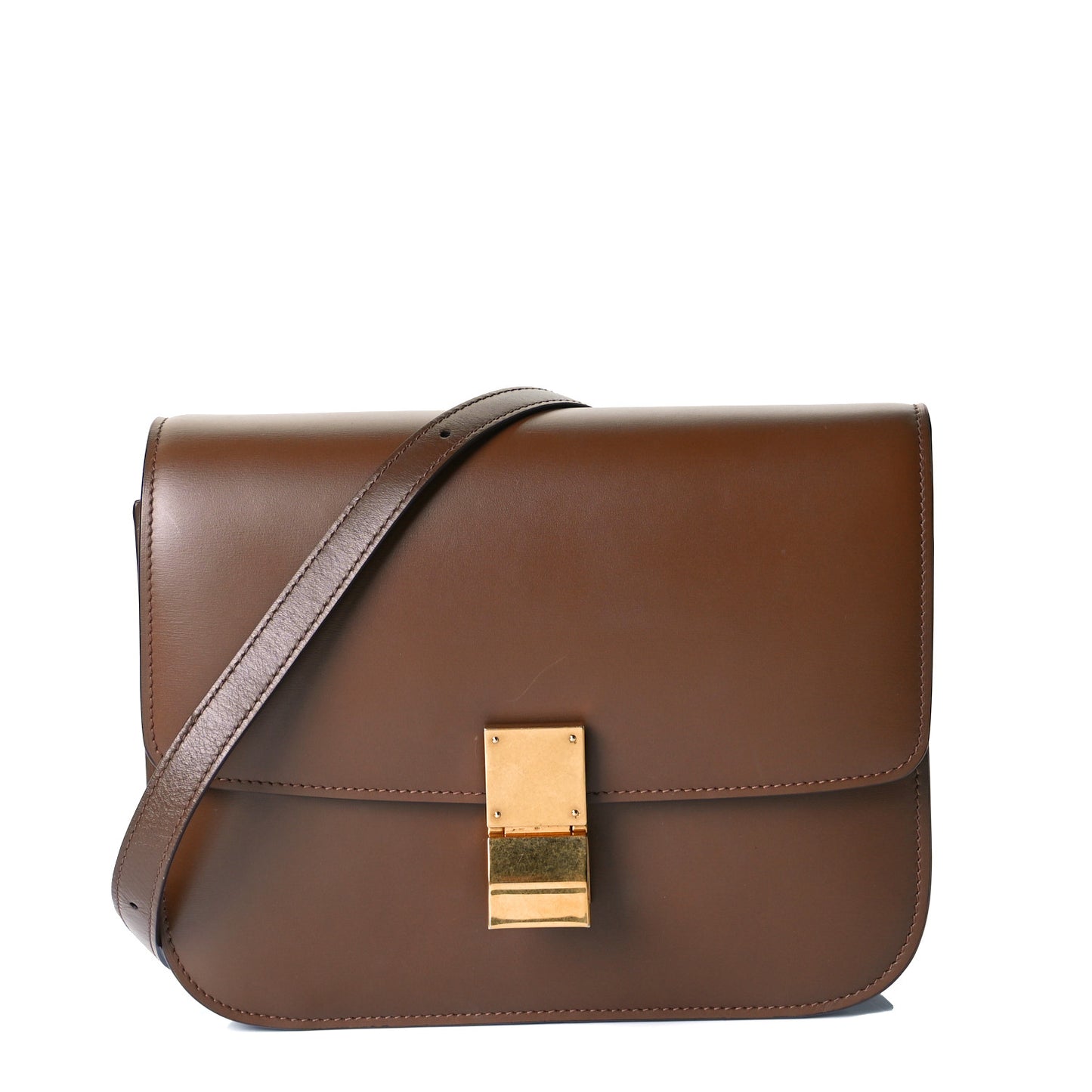 Box Calfskin Medium Classic Box Flap Bag Camel