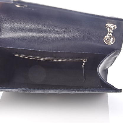 Saint Laurent Grain De Poudre Large Tri-Quilt Monogram Satchel Deep Marine 5 of 9