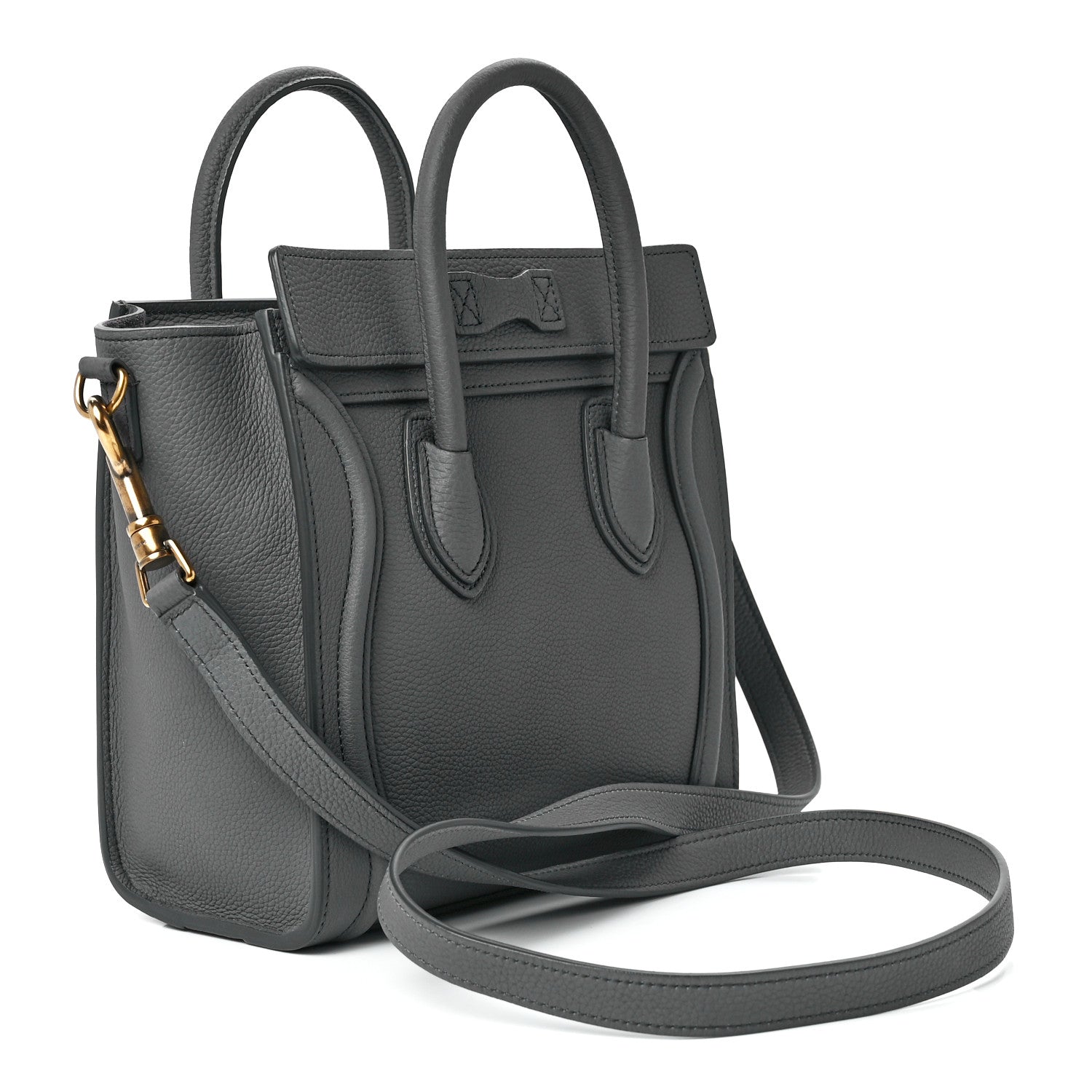 Celine Drummed Calfskin Nano Luggage Kohl 3 of 11