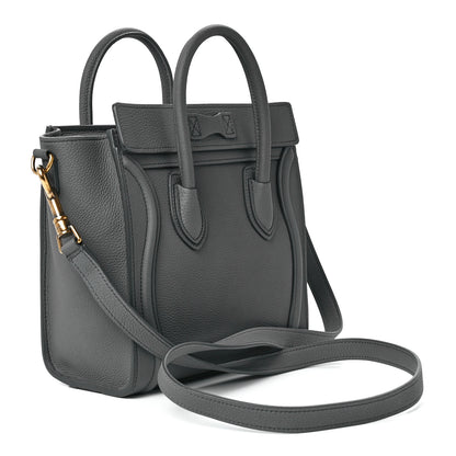 Celine Drummed Calfskin Nano Luggage Kohl 3 of 11