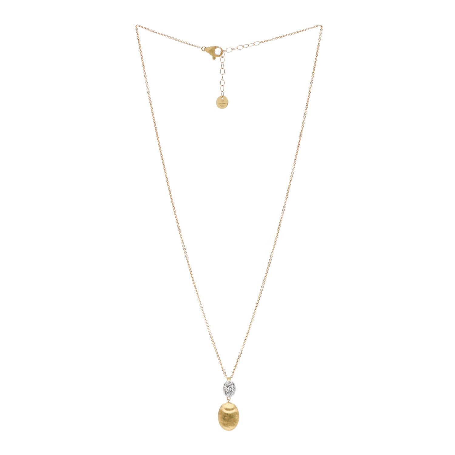 Marco Bicego 18K Yellow Gold Diamond Siviglia Drop Necklace 3 of 4