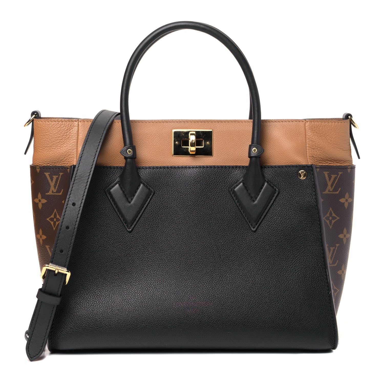 Louis Vuitton Calfskin Monogram On My Side Black 2 of 11