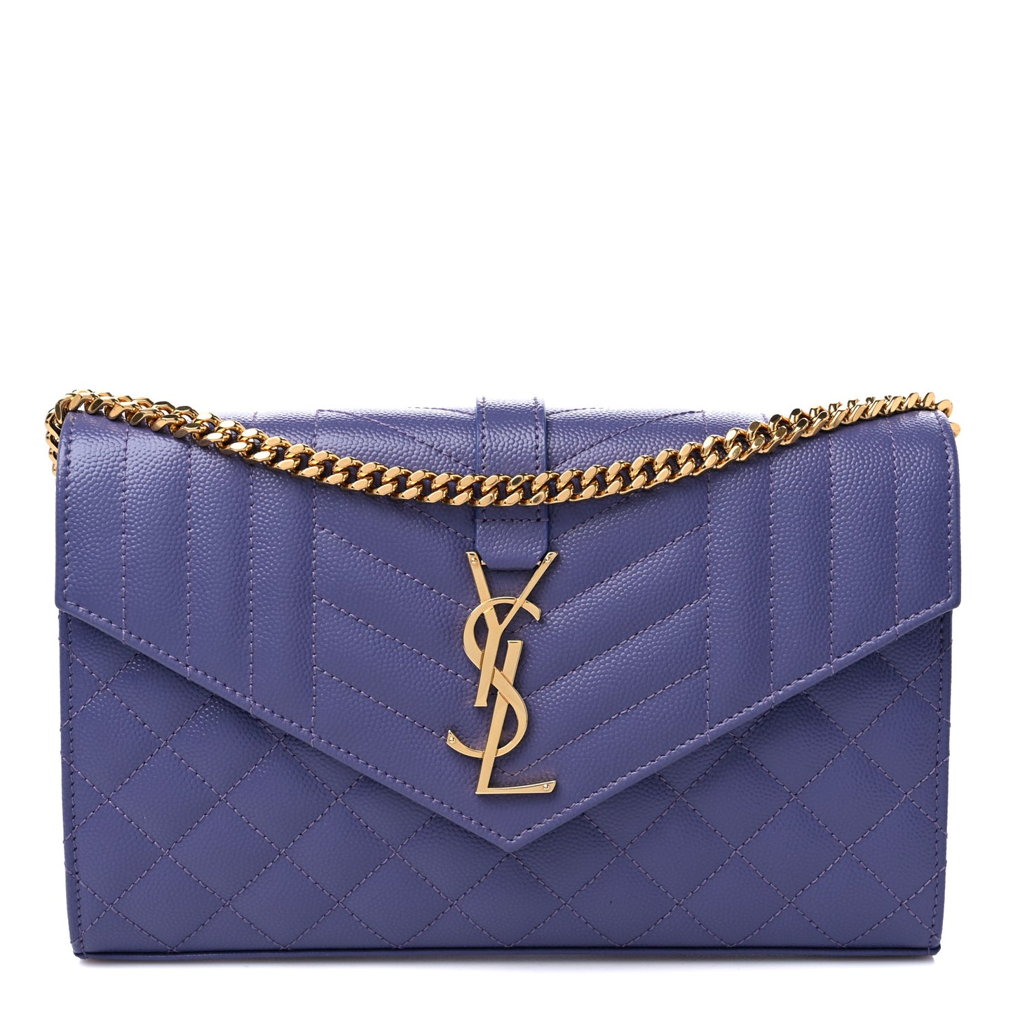 Grain De Poudre Mixed Matelasse Triquilt Monogram Chain Wallet Mauve