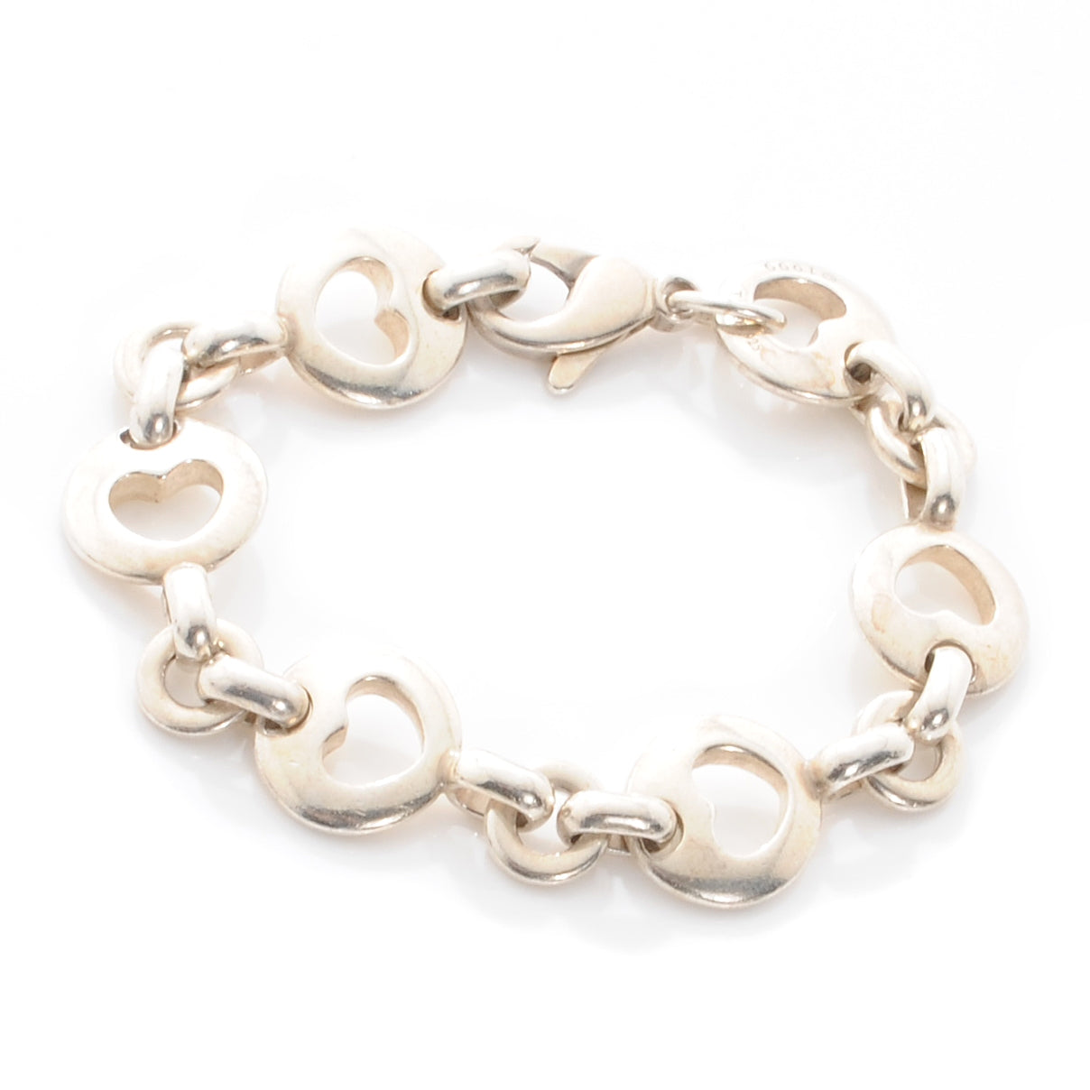 Sterling Silver Heart Stencil Bracelet