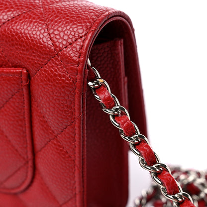 Chanel Caviar Quilted Wallet on Chain WOC Dark Red 13 of 14