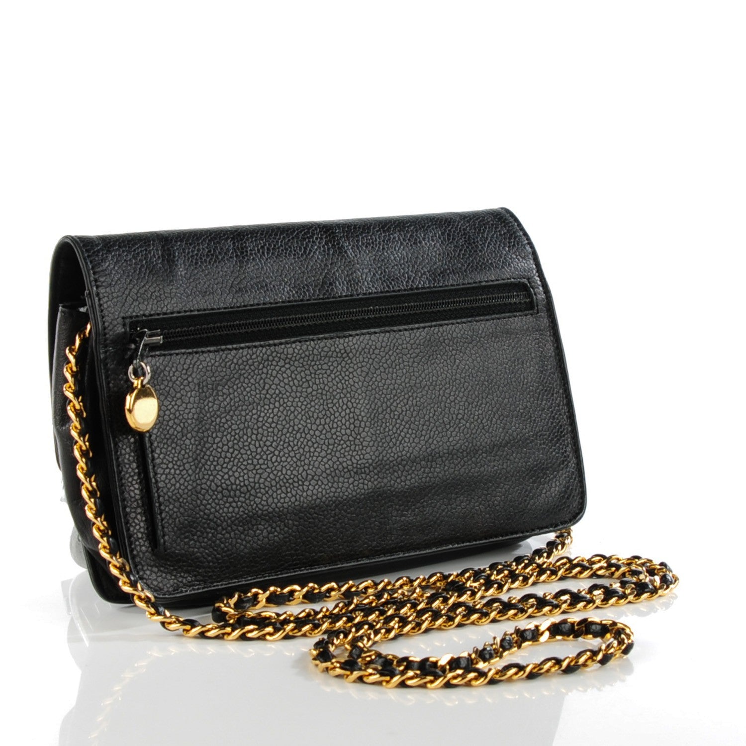 Chanel Caviar Timeless CC Wallet On Chain WOC Black 3 of 8