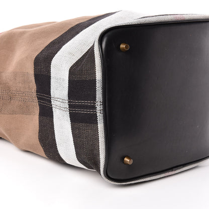 Burberry Canvas Mega Check Medium Ashby Hobo Black 10 of 11