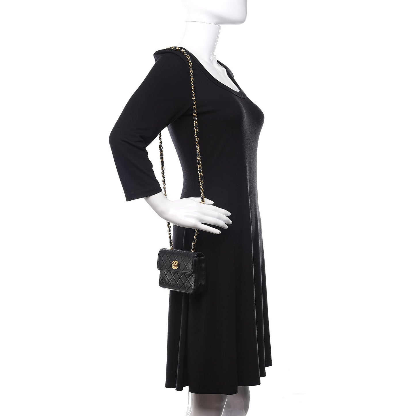 Lambskin Quilted Micro Mini Flap Bag Black