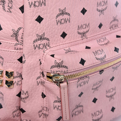MCM Visetos Medium Side Studs Stark Backpack Pink 19 of 20