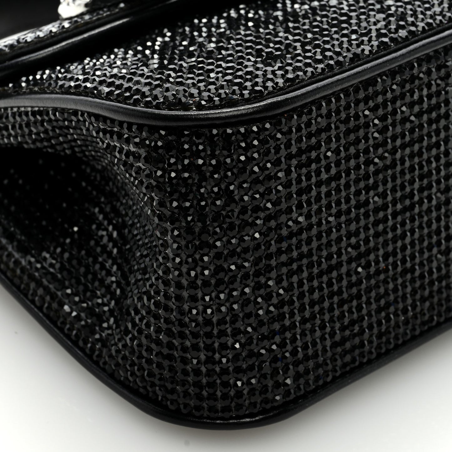 Crystal Bow Top Handle Black Silver