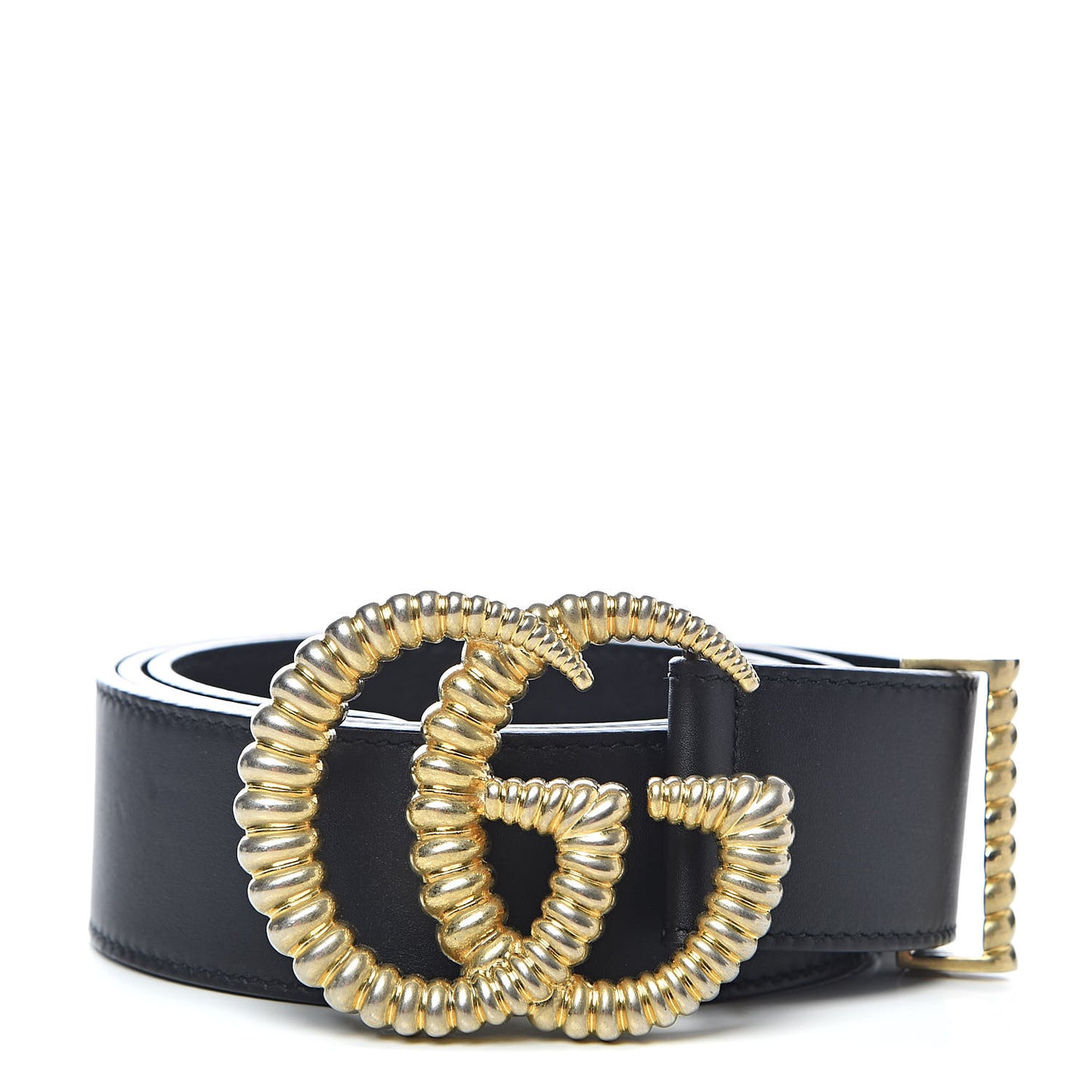Moon Calfskin Torchon Double G 40mm Belt 85 34 Black