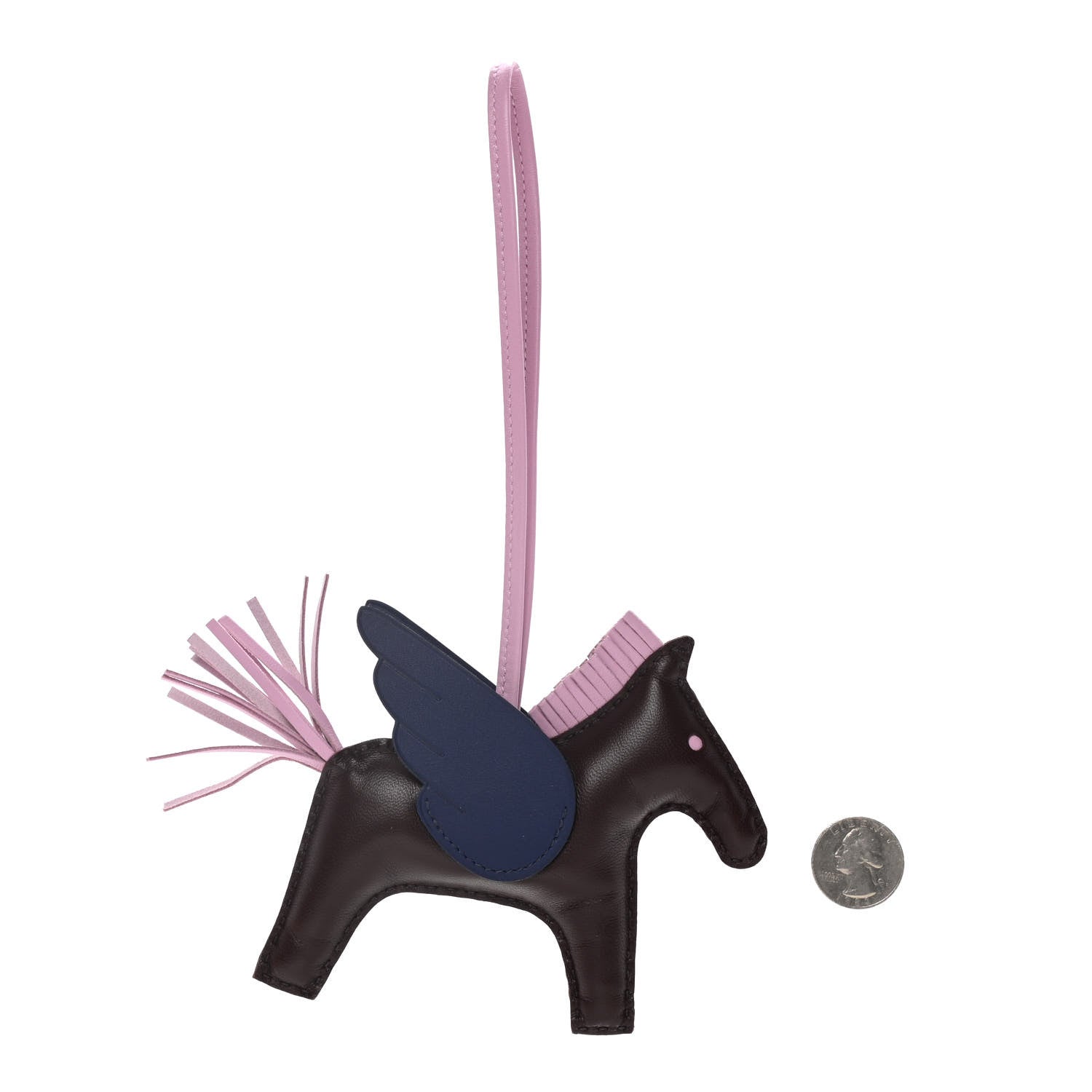 Hermes Milo Lambskin Grigri Rodeo Pegase Horse Bag Charm MM Rouge Sellier Mauve Sylvestre Bleu Saphir 2 of 6