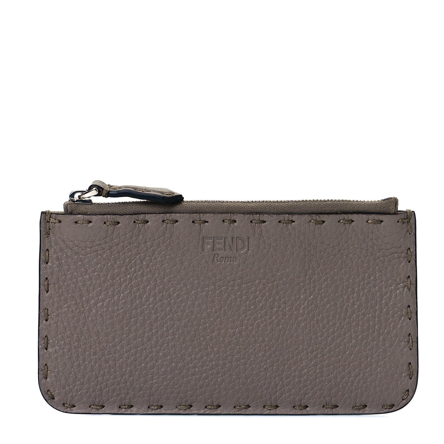 Fendi Cuoio Romano Selleria Zip Card Holder Corda 1 of 7
