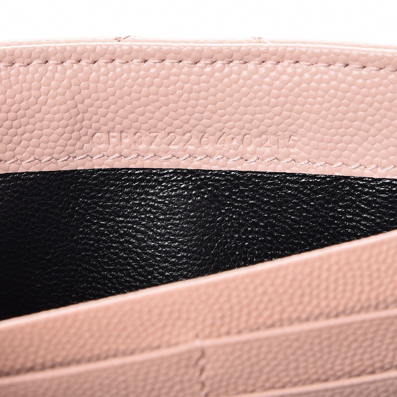 Saint Laurent Grain De Poudre Matelasse Chevron Monogram Wallet Pale Pink 8 of 9