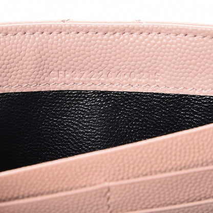Saint Laurent Grain De Poudre Matelasse Chevron Monogram Wallet Pale Pink 8 of 9
