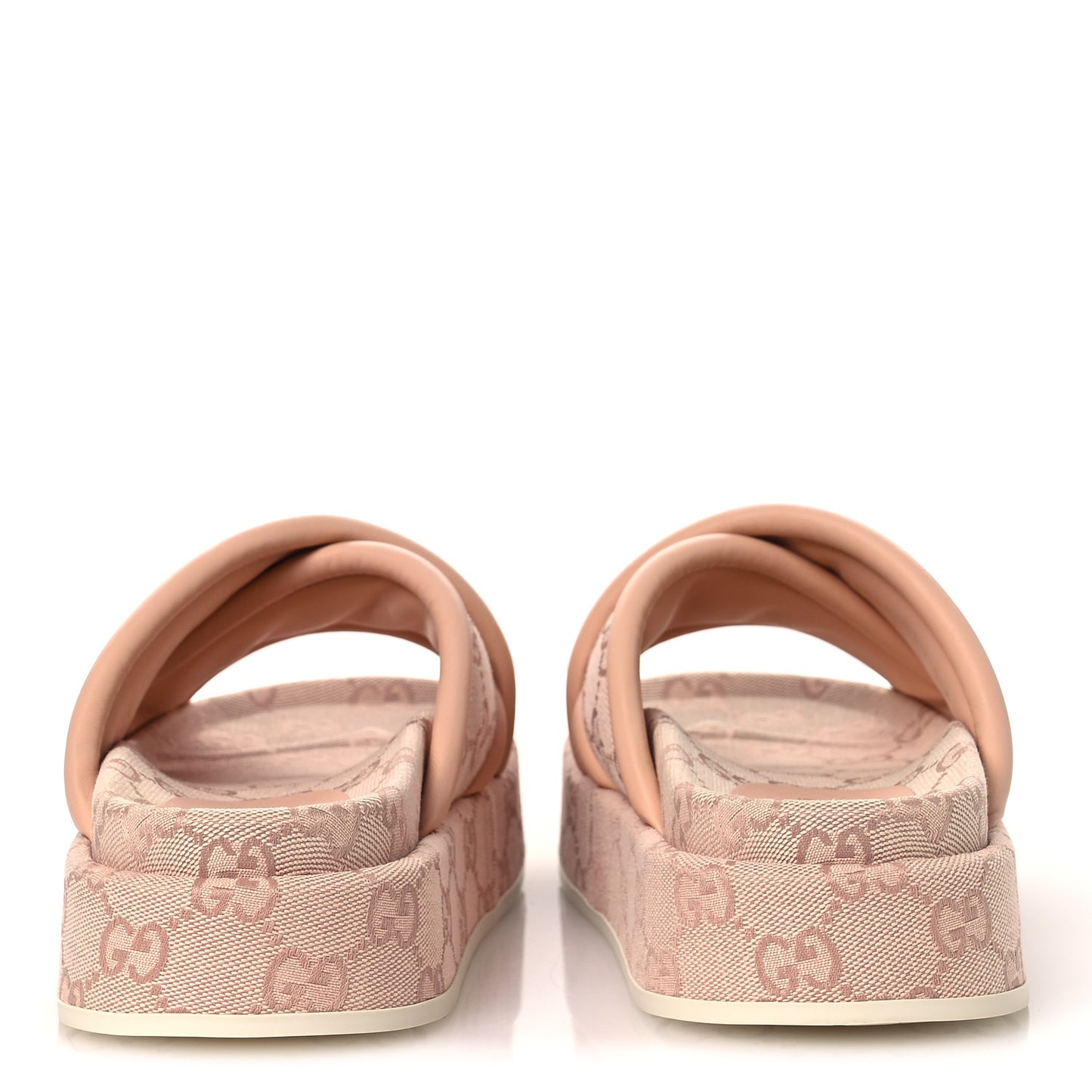 Monogram GG Calfskin Angelina Platform 55mm Slide Sandals 36.5 Light Pink