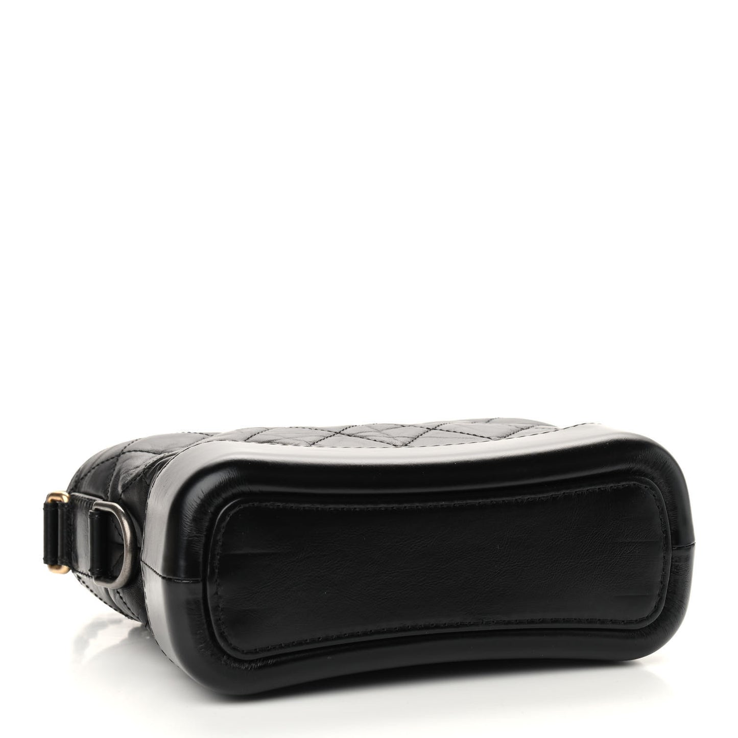 Aged Calfskin Quilted Small Gabrielle Hobo Black