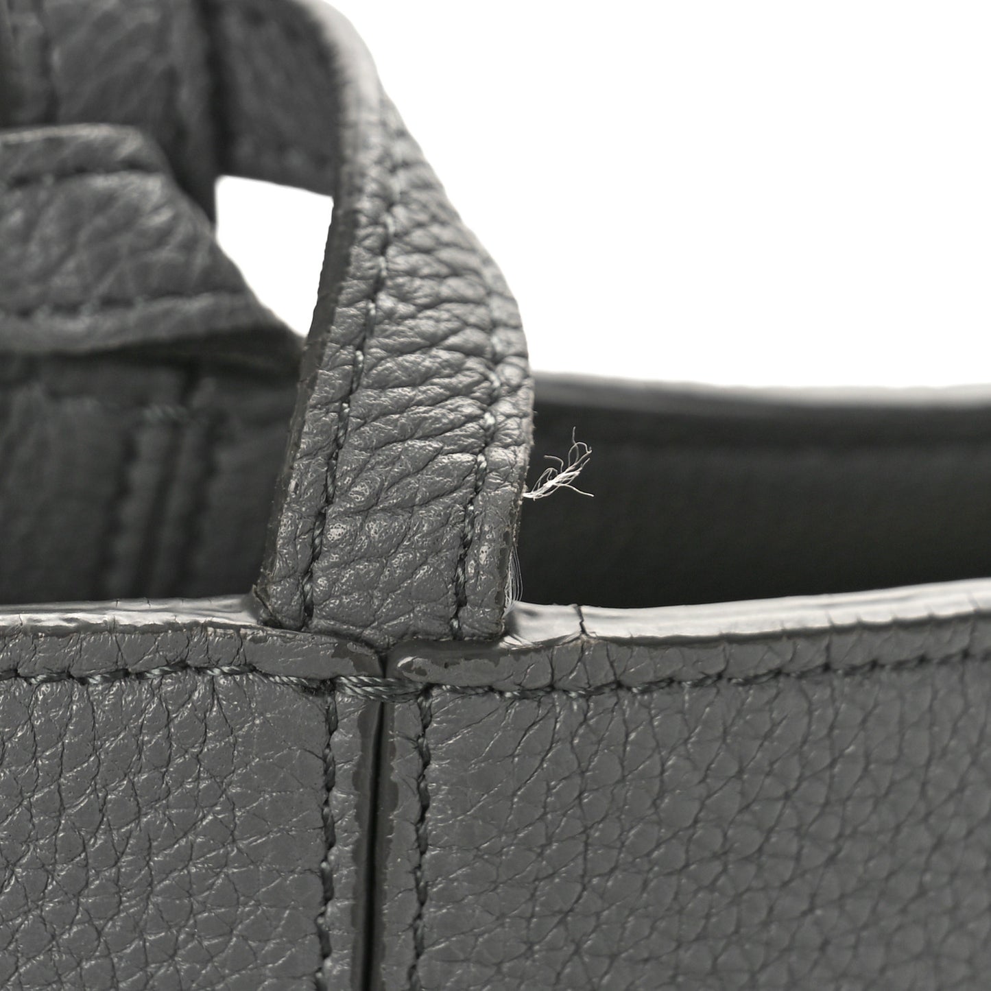 Baby Grained Calfskin Medium Tri-Fold Bag Grey