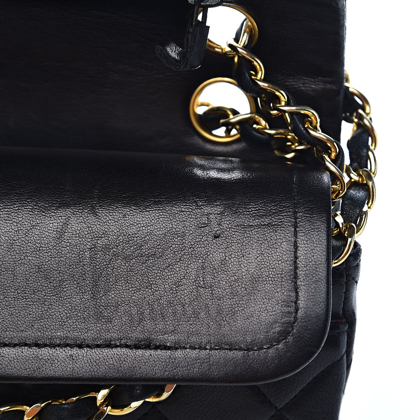 Lambskin Quilted Small Double Flap Black
