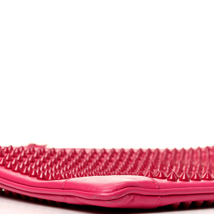 Christian Louboutin Calfskin Spikes Loubiposh Chain Clutch Fuchsia 8 of 9