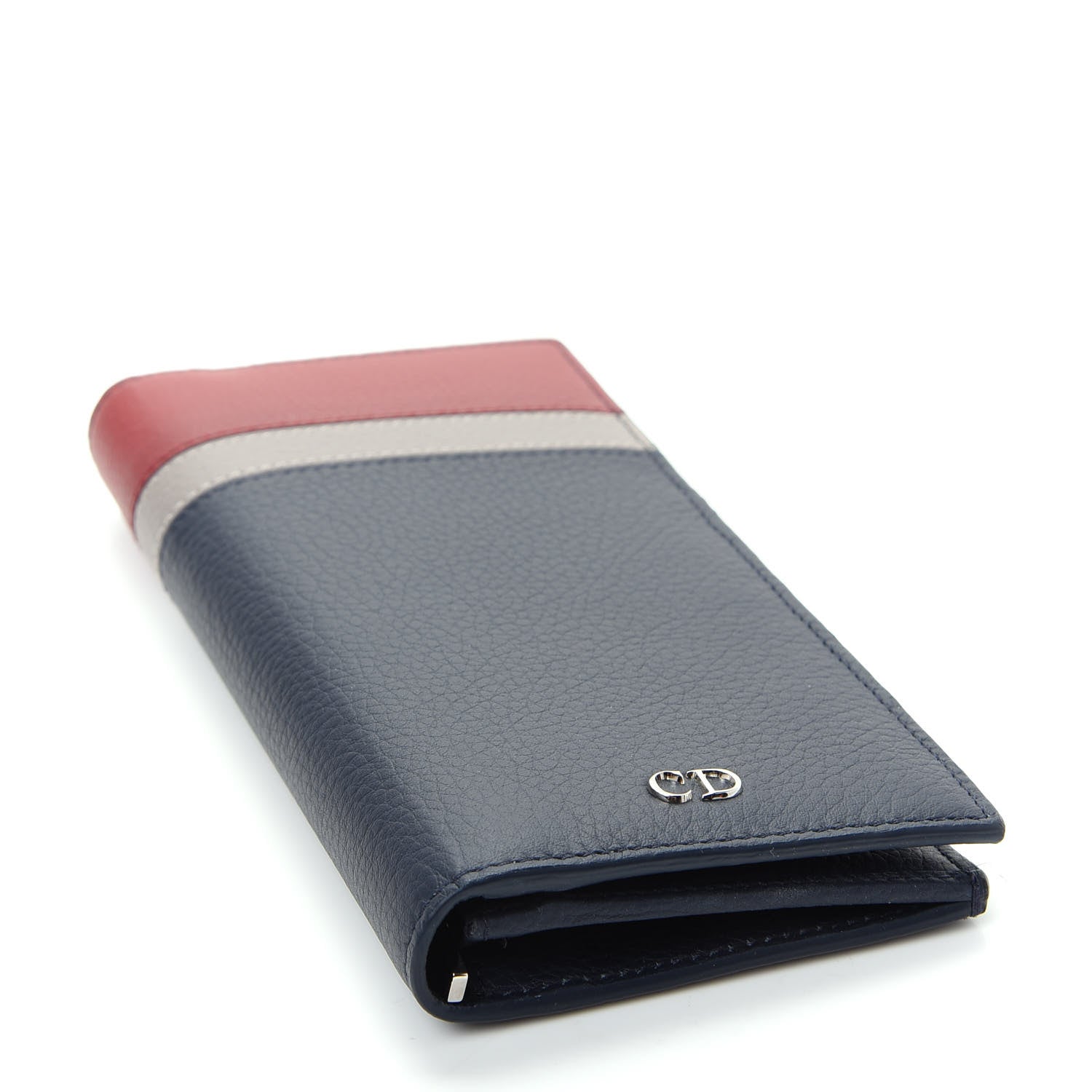 Christian Dior HOMME Calfskin Wallet Blue Red 4 of 8