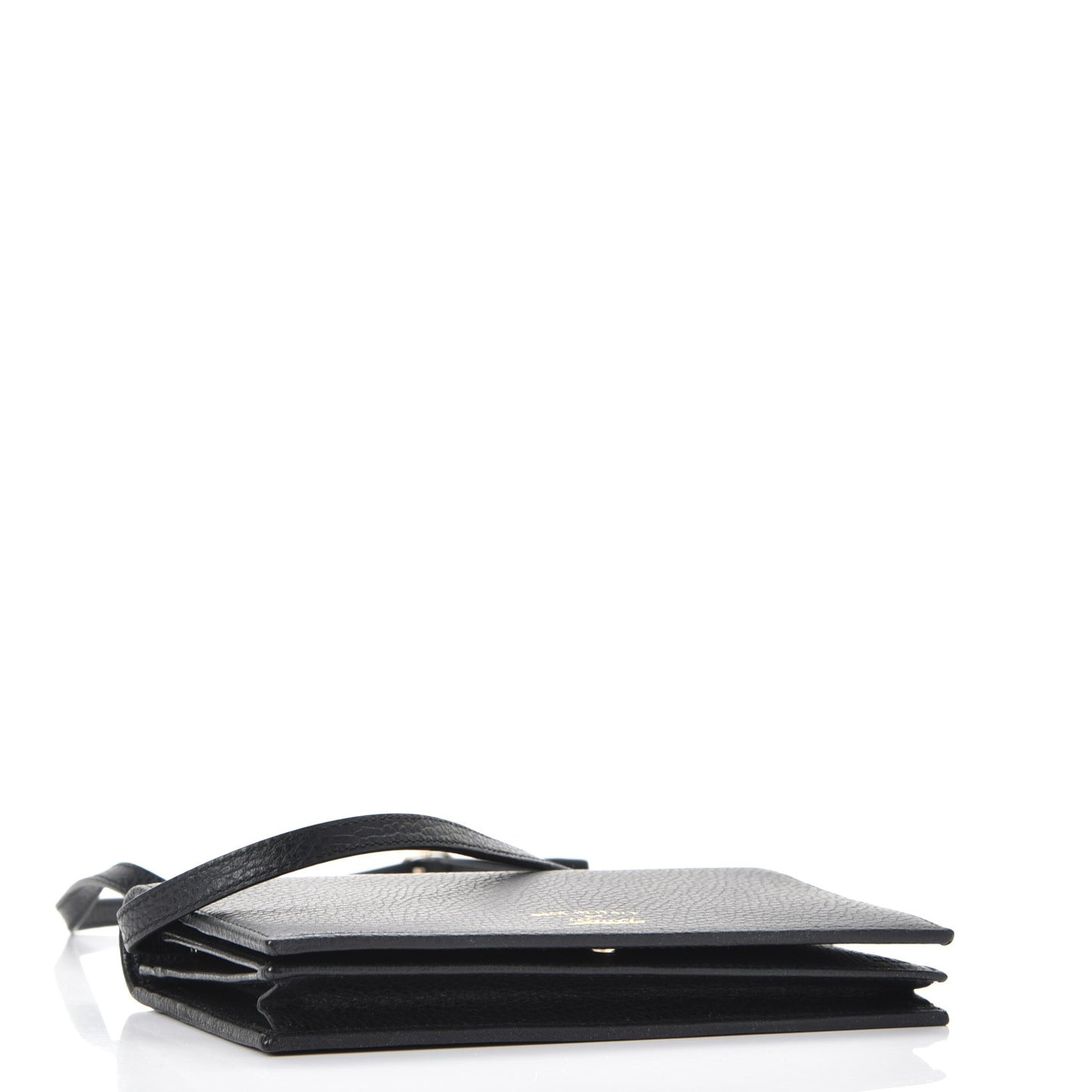 Dollar Calfskin Mini Swing Wallet Bag Black
