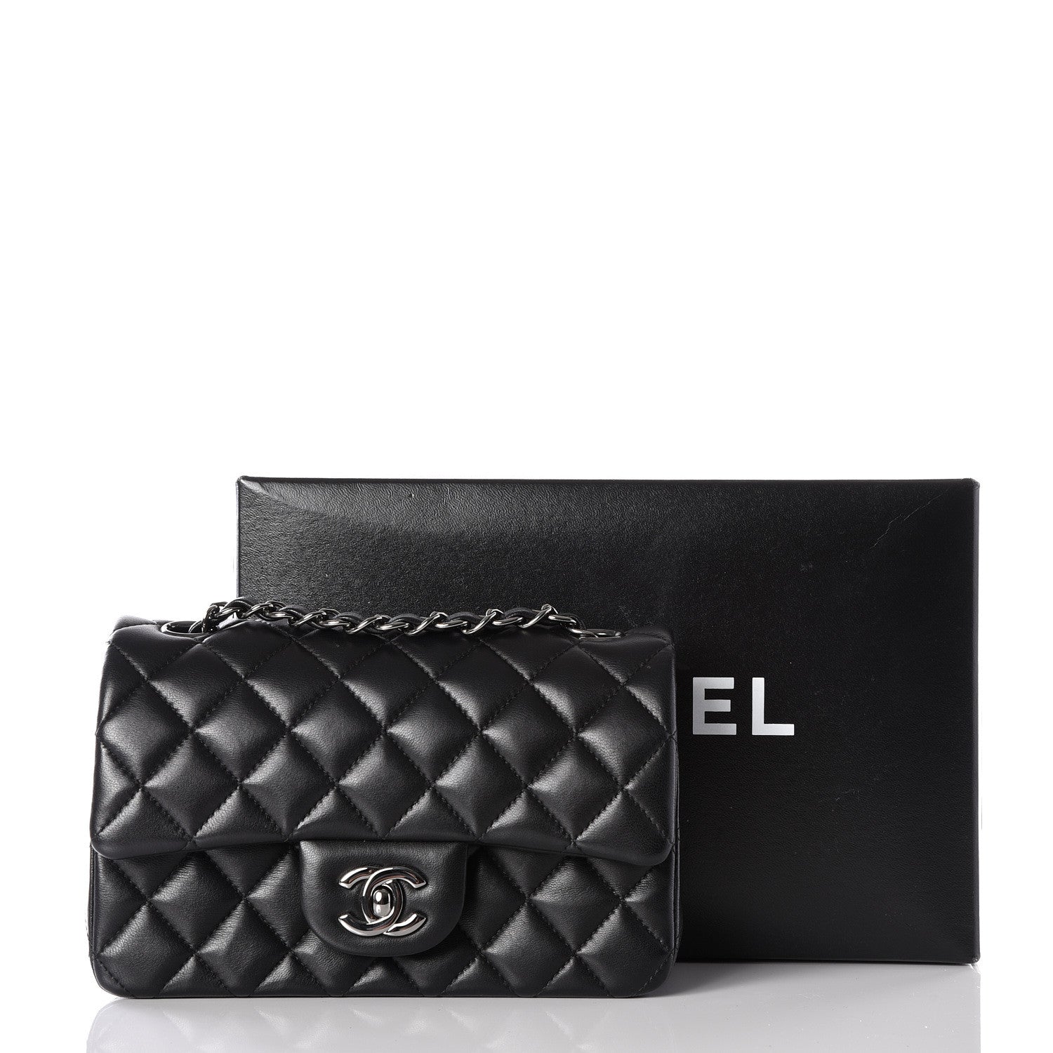 Chanel Lambskin Quilted Mini Rectangular Flap Black 12 of 12