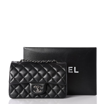 Chanel Lambskin Quilted Mini Rectangular Flap Black 12 of 12