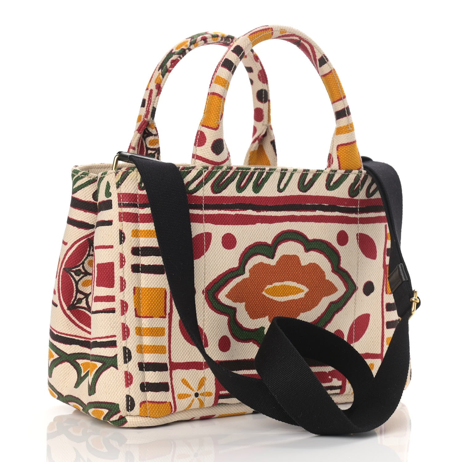 Prada Canapa Stampada Small Tote Multicolor 3 of 8