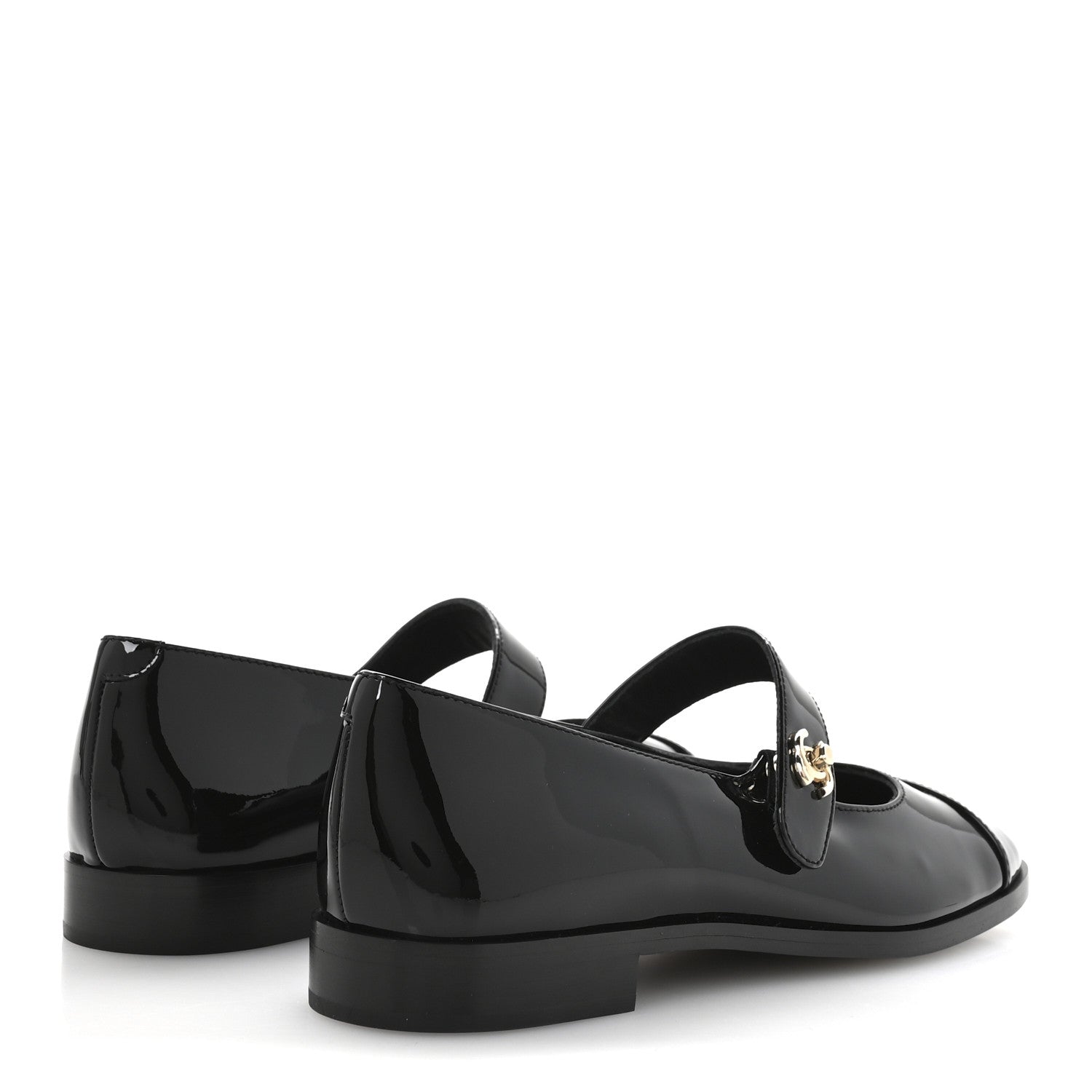 Chanel Patent Calfskin Mary Janes Flats 38 Black 5 of 9