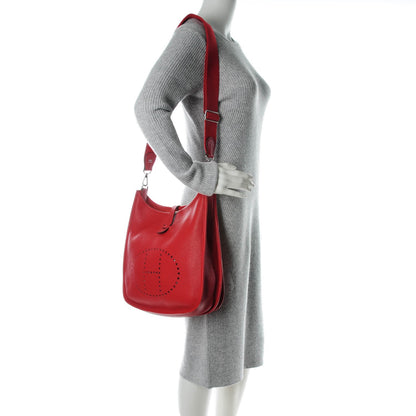 Hermes Taurillon Clemence Evelyne III PM Rouge Casaque 2 of 7
