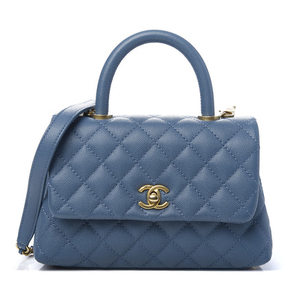 Chanel Caviar Quilted Mini Coco Handle Flap Blue 1 of 10