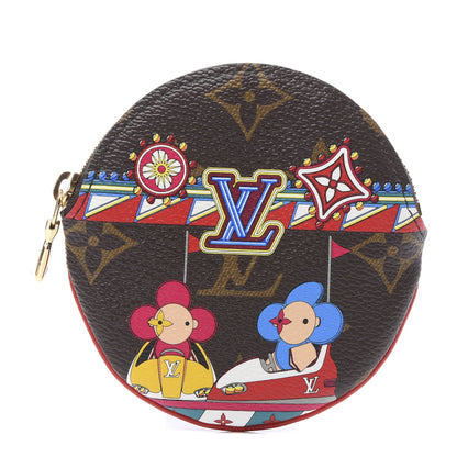 Louis Vuitton Monogram 2020 Christmas Animation Bumper Cars Round Coin Purse Coquelicot 1 of 9