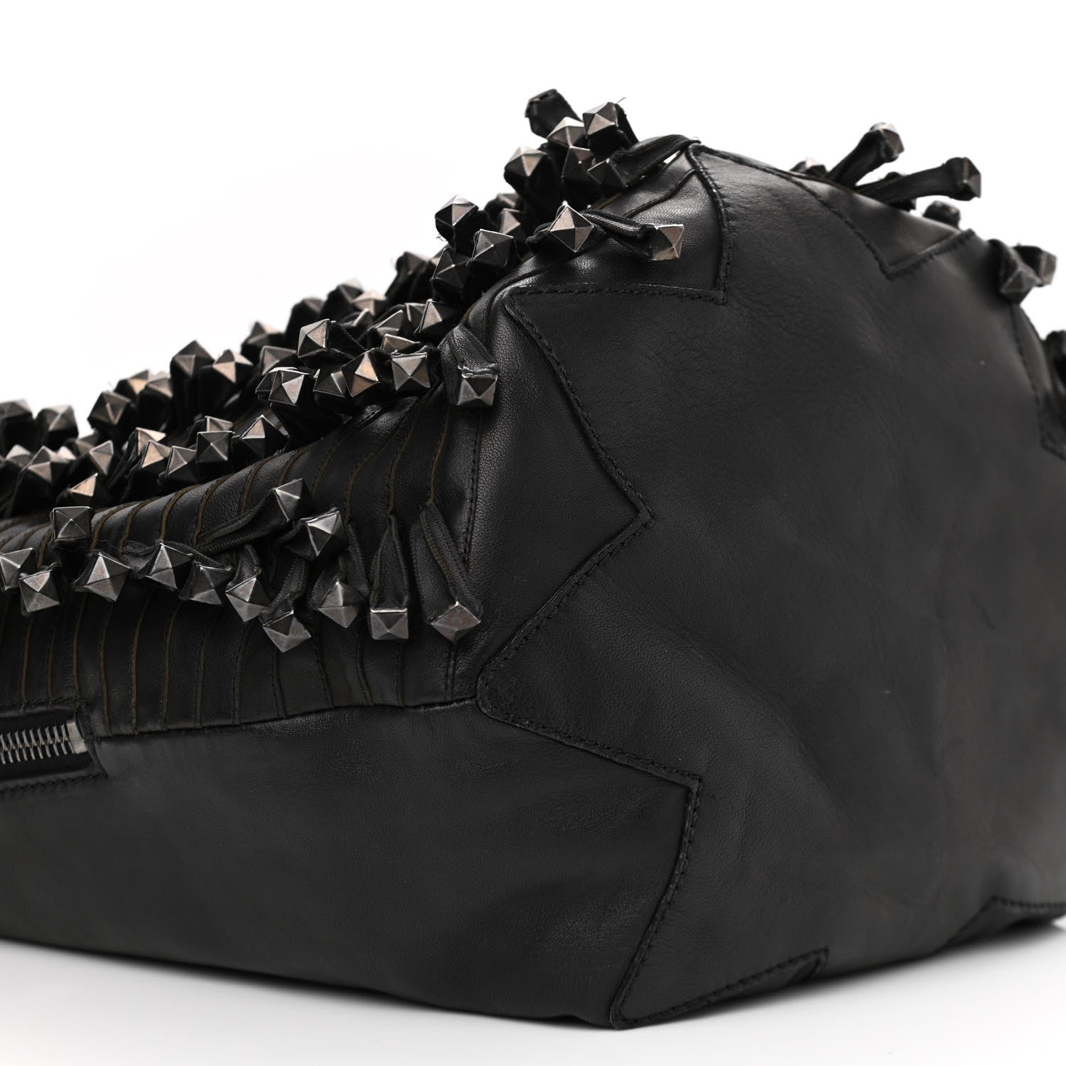 Valentino Garavani Lambskin Rockstud Fringe Bucket Black 9 of 11