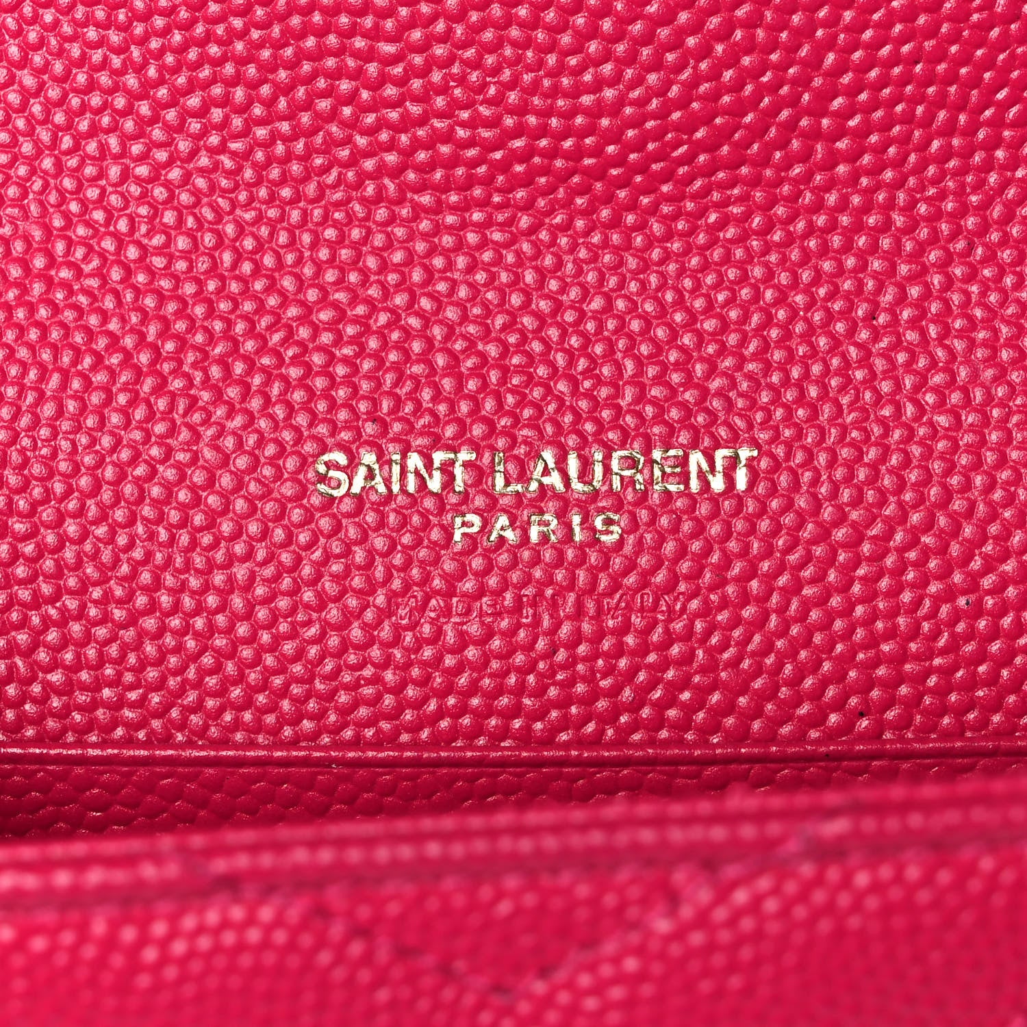 Saint Laurent Grain De Poudre Matelasse Chevron Small Monogram Envelope Wallet Bubblegum 6 of 12