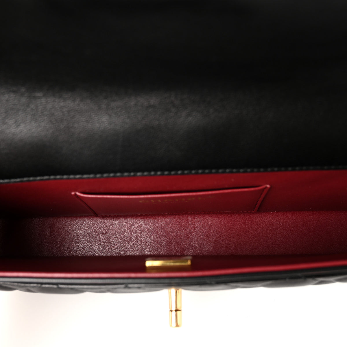 Lambskin Quilted Flap Bag Black