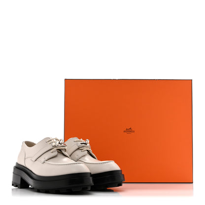 Hermes Glossed Calfskin First Derby 36.5 Beige Glaise 12 of 12