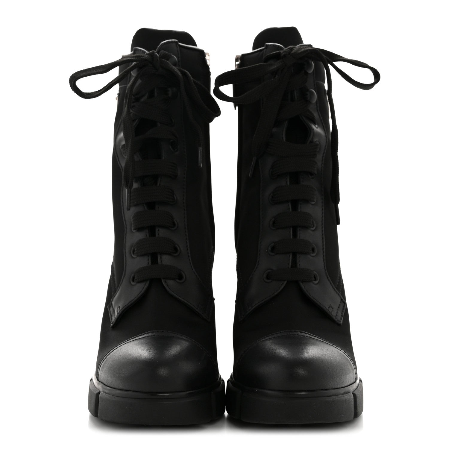Prada Spazzolato Re-Nylon Metal Triangle Logo 110mm Ankle Boots 40 Black 3 of 12