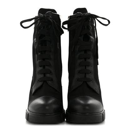 Prada Spazzolato Re-Nylon Metal Triangle Logo 110mm Ankle Boots 40 Black 3 of 12