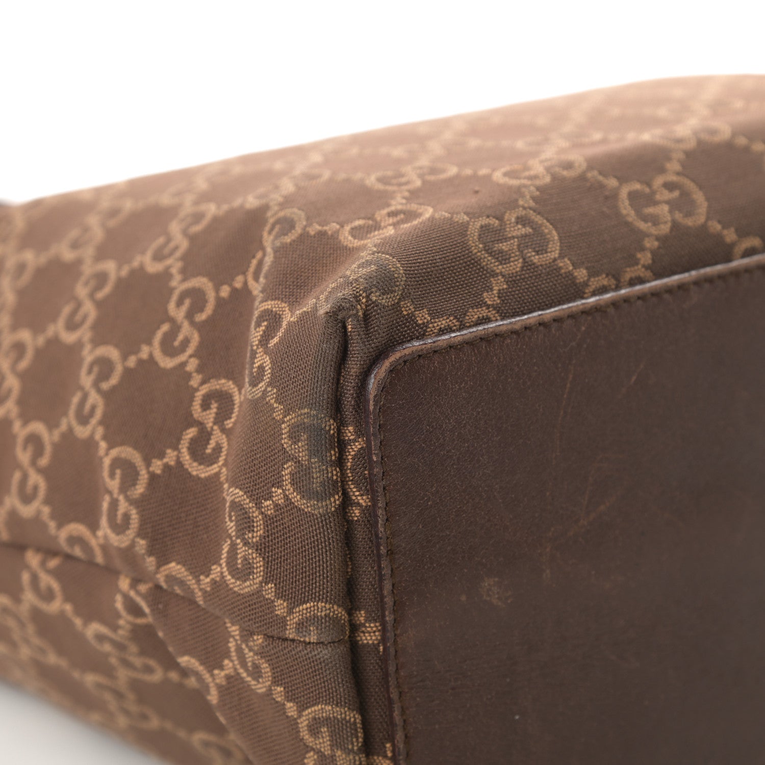 Gucci Monogram Small Bucket Tote Brown 12 of 21