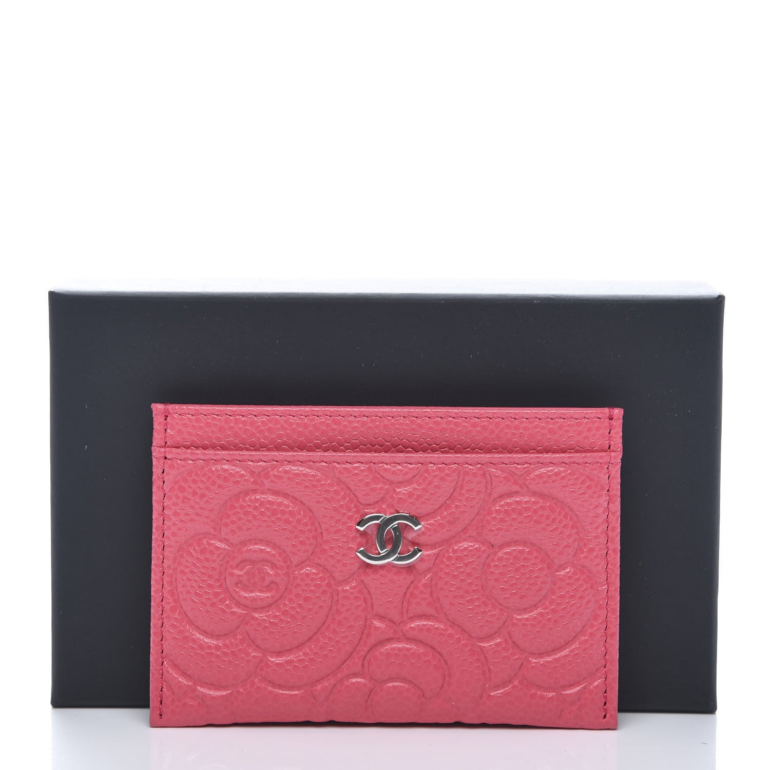 Chanel Caviar Camellia Embossed Card Holder Pink 11 of 11