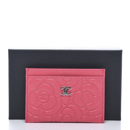 Chanel Caviar Camellia Embossed Card Holder Pink 11 of 11