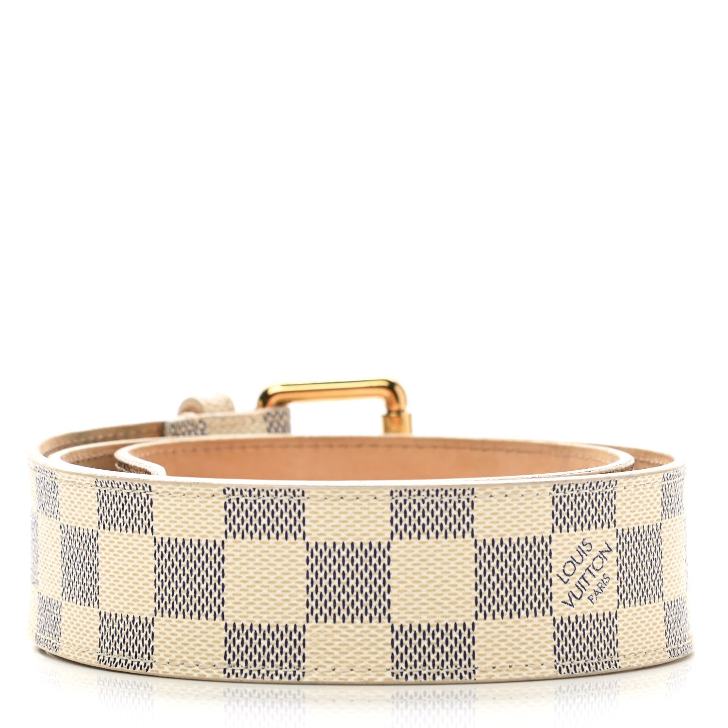 Louis Vuitton Damier Azur 38mm Solo Belt 85 34 2 of 9