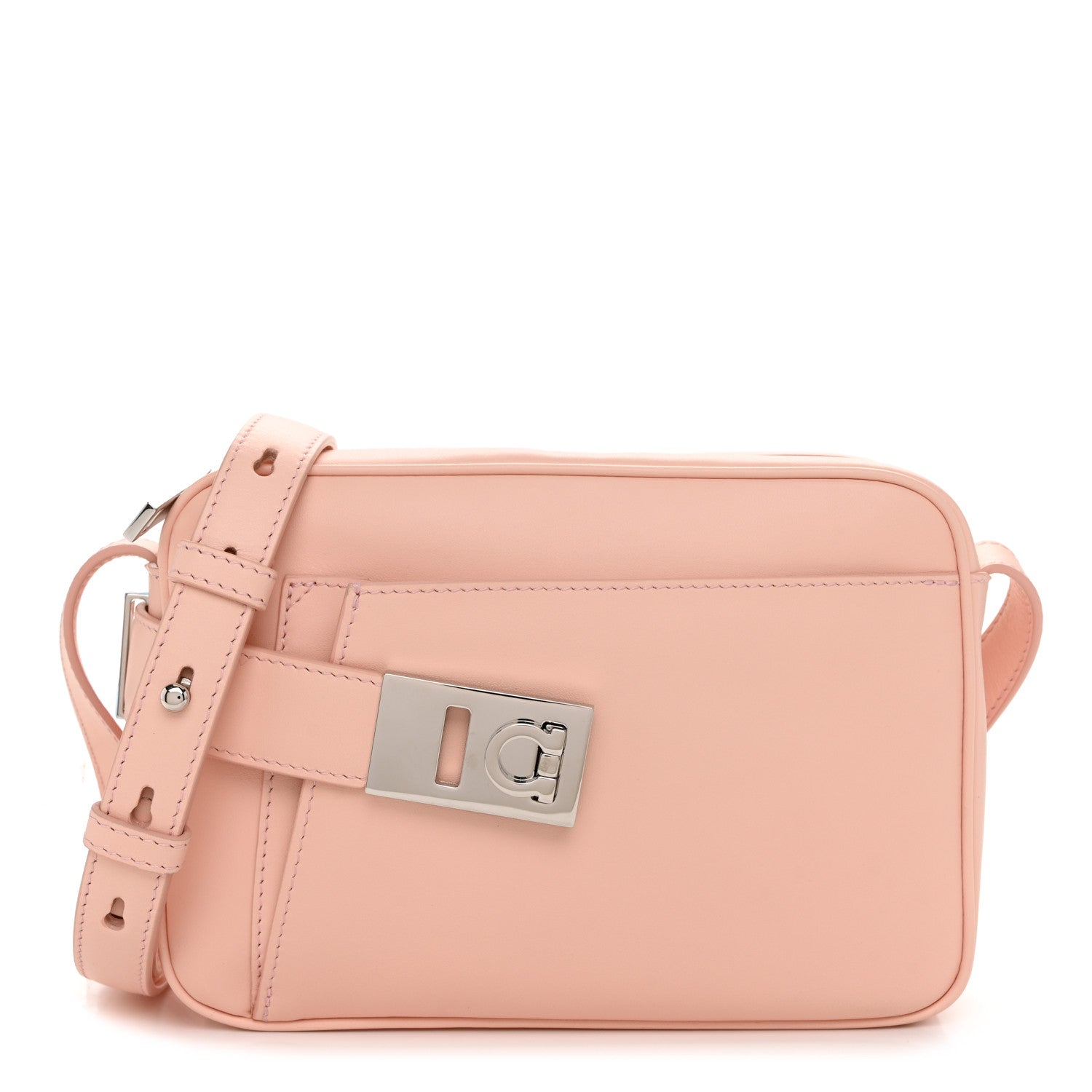 Salvatore Ferragamo Calfskin Gancio Small Archive Camera Case Nylund Pink 1 of 10