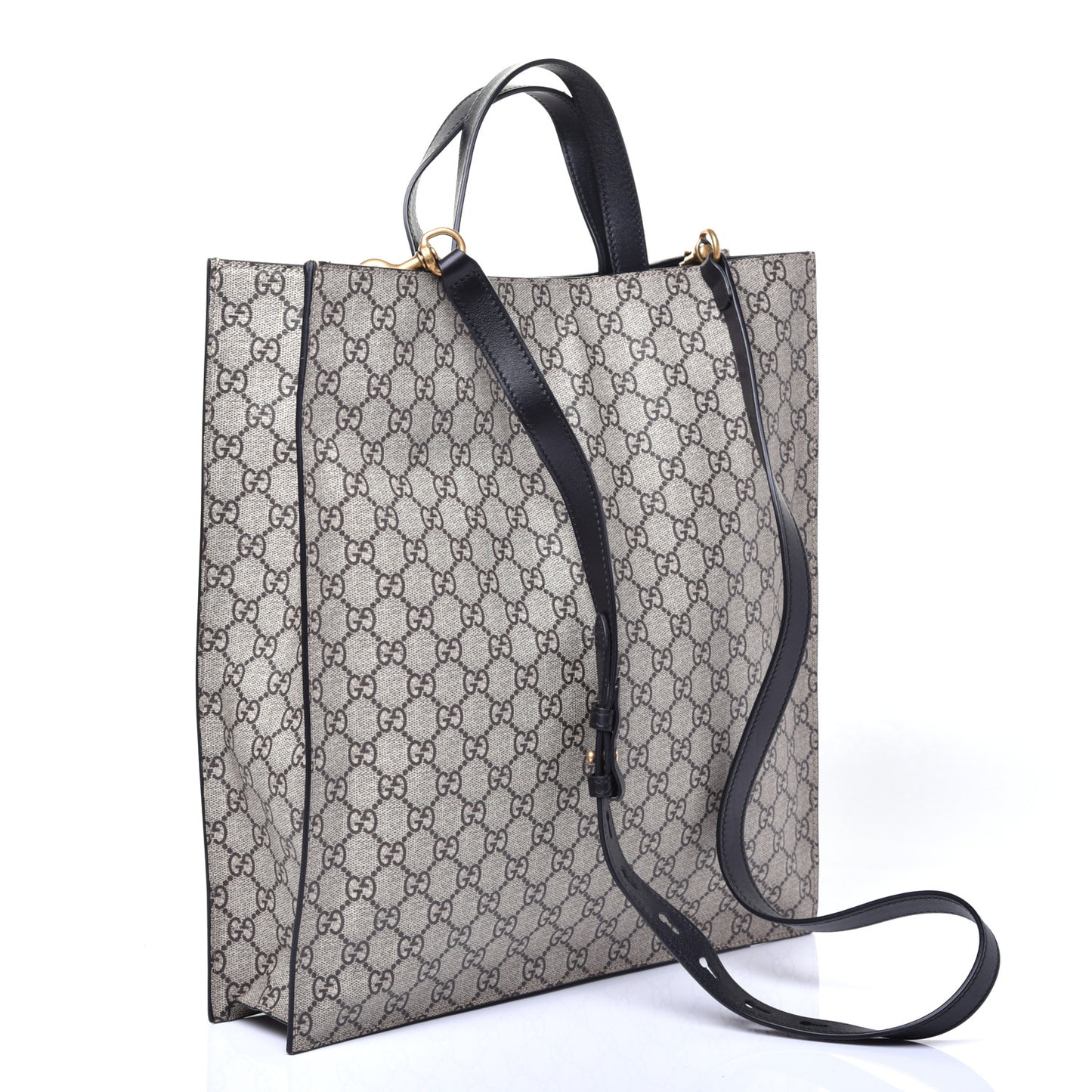 GG Supreme Monogram L'Aveugle Par Amour Print Vertical Tote Black