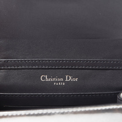 Christian Dior Metallic Patent Micro-Cannage Baby Diorama Flap Bag Silver 10 of 11
