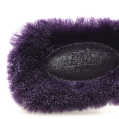 Hermes Woolskin Oran Sandals 38 Violet Fonce 8 of 9