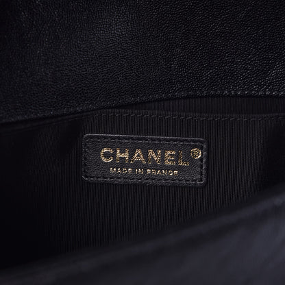 Chanel Caviar Chevron Quilted Medium Boy Flap Black 6 of 8