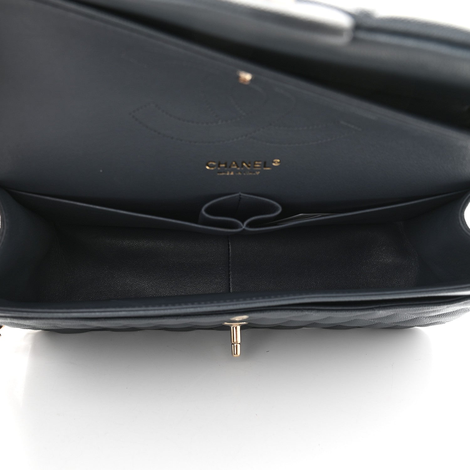 Chanel Caviar Quilted Jumbo Double Flap Dark Blue 5 of 9